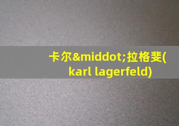 卡尔·拉格斐(karl lagerfeld)